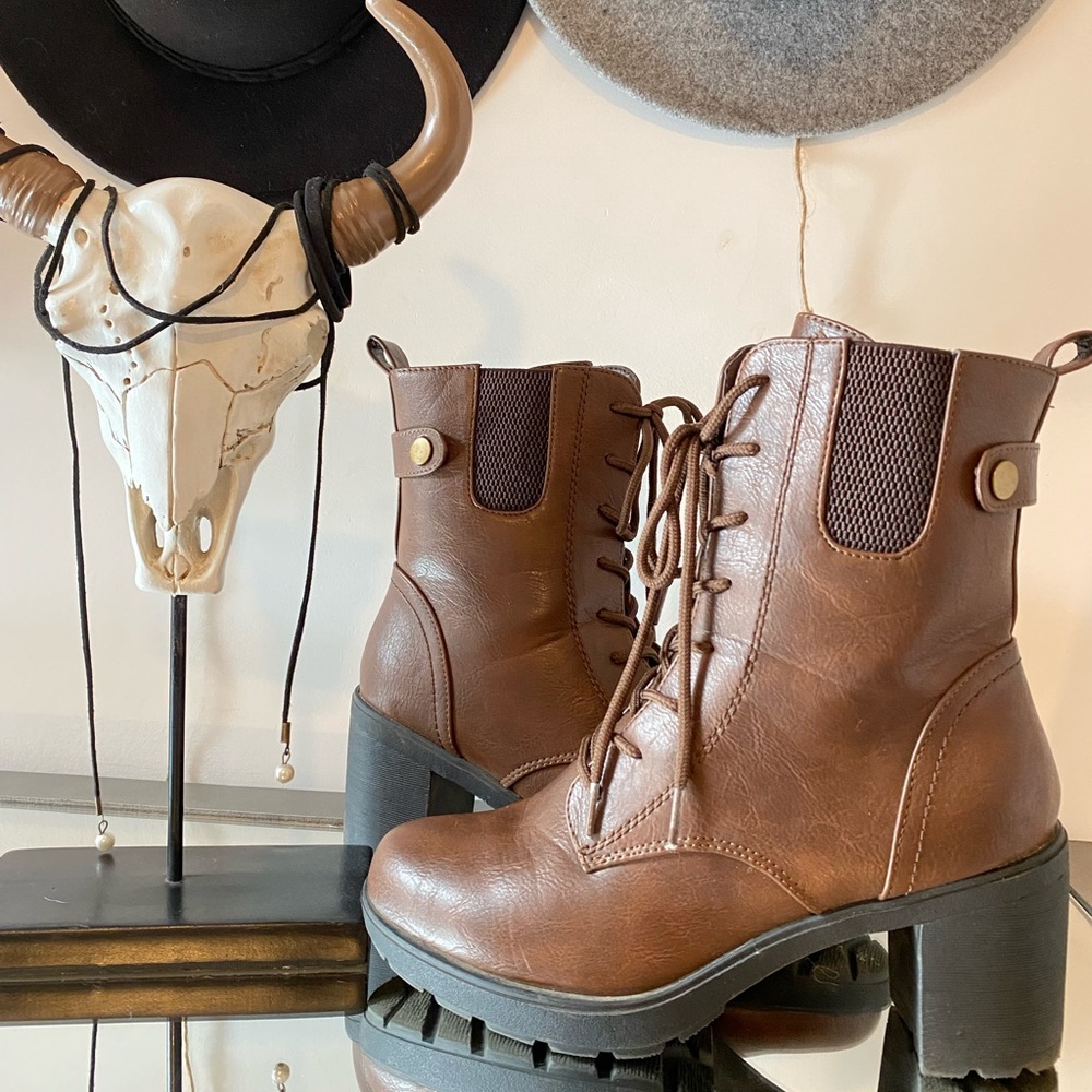 Brown high heel boots size 6.5